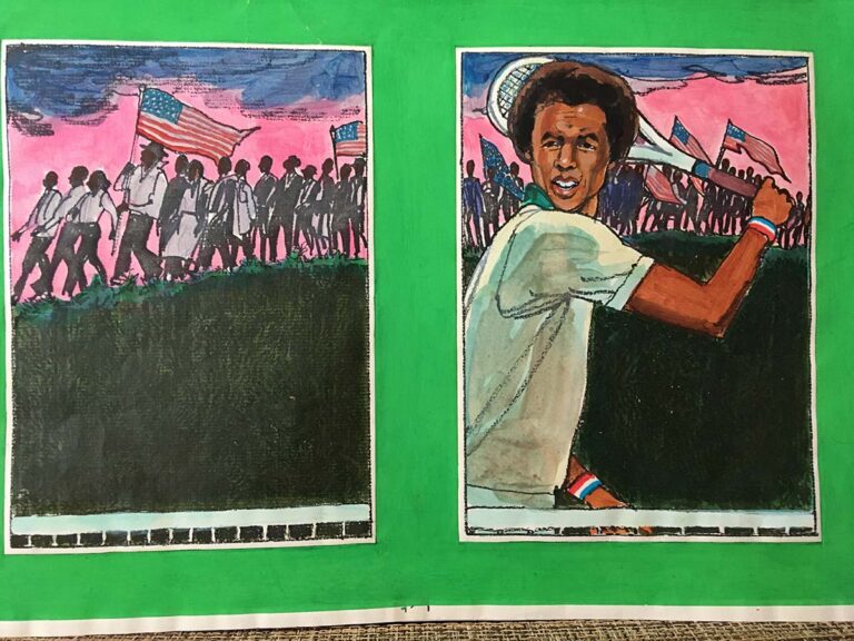 Robert Quackenbush Art - Arthur Ashe Book Art