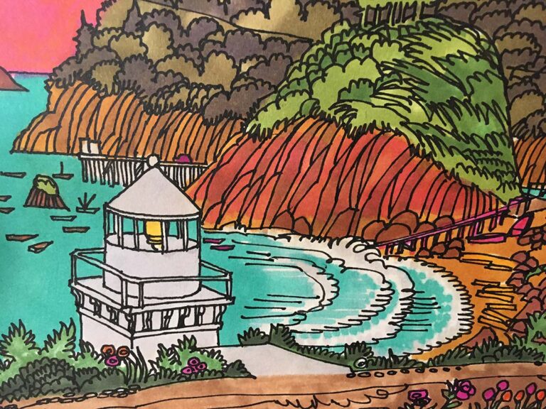 Robert Quackenbush Art - Light House & Rocks
