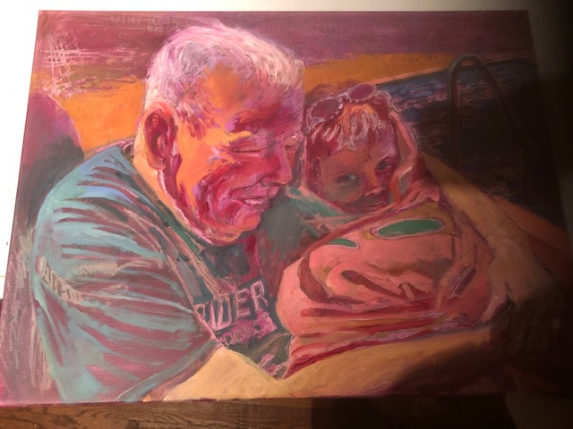 Robert Quackenbush Art - Robert with Granddaughter Portrait