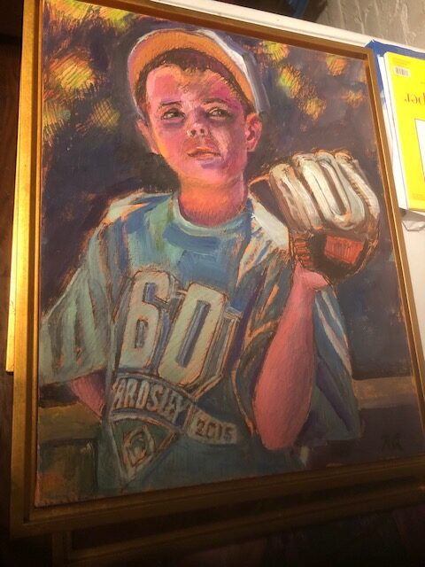 Robert Quackenbush Art - Portrait of Robert's Grandson in Little League (1)